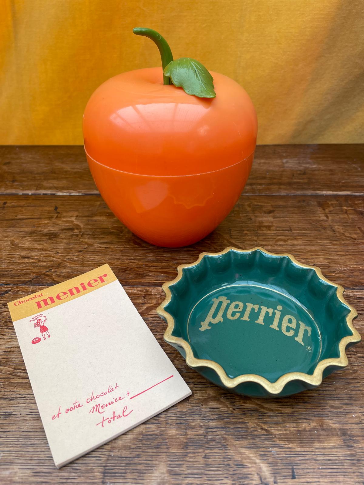 Vintage Perrier Bottle Top Ashtray French Glass Barware